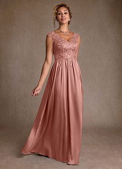 Azazie Amethyst Mère de la mariée Robes Robe Trapèze en Dentelle Rosette image3