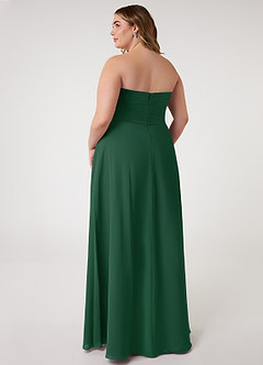 Azazie Arabella Allure Brautjungfernkleider Wandelbar A-Linie Herzausschnitt Chiffon Kleid Dunkelgrün image17