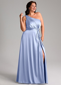Azazie Brooke Jurken voor bruidsmeisjes Jurk van Stretch Satijn met A-Lijn One-Shoulder Ijs image11