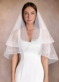 front Richelle Elbow Length Veil With Blusher