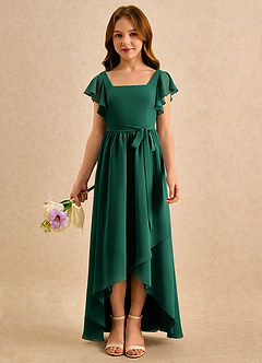 Azazie Milly Girls Formal Flower Girl Klänningar Klä A-Line i Chiffong Plisserad image3