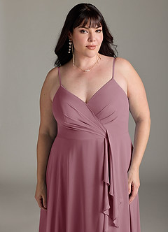 Azazie Akita Bridesmaid Dresses Vintage Mauve A-Line Chiffon Dress image9