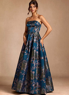 Xamira Teal Floral Maxi Dress image3