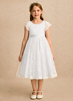 Azazie Maisie Flower Girl Klänningar Klänning A-linje i Spets image3