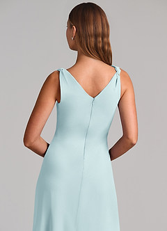 Azazie Nerine Brudtärnklänningar Klä av A-Linje i Chiffong Plisserad Havsglas image7