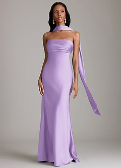 Azazie Saylor Brudtärnklänningar Klä av Sjöjungfru i Stretch Satin Axelbandslös Lila image9