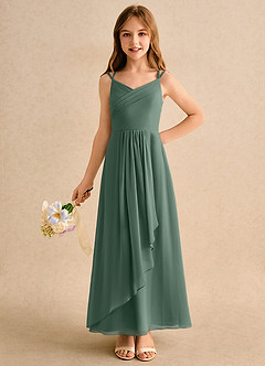 Azazie Zaida Girls Formal Flower Girl Klänningar Klä A-Line i Chiffong Plisserad image3