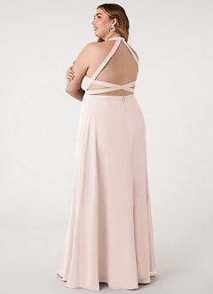 Azazie Clarice Bridesmaid Dresses Rose Petal A-Line Halter Chiffon Dress image12