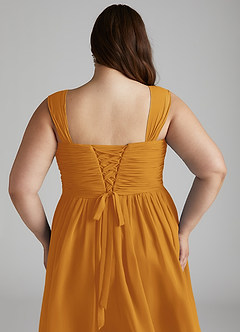 Azazie Angie Bridesmaid Dresses Butterscotch A-Line Corset Chiffon Dress image15