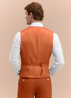 front James Burnt Orange Structured Stretch Suit Vest