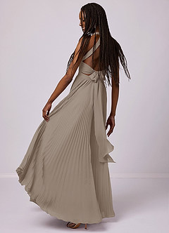 Barbie ♥ Azazie Bridesmaid Dresses Taupe A-Line Pleated Chiffon Dress image4