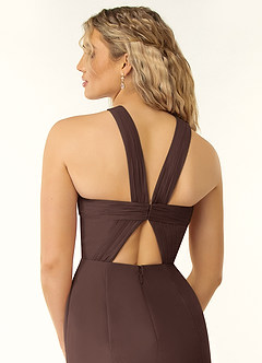 Azazie Rue Bridesmaid Dresses Ganache A-Line Halter Chiffon Dress image3