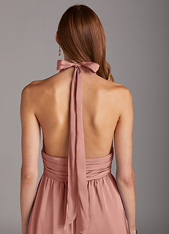 Azazie Oli Bridesmaid Dresses Rosette Pleated Stretch Satin Jumpsuit image5