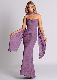 Azazie Sorrel Bridesmaid Dresses Wisteria Mermaid Corset Floral Burnout Convertible Dress image1