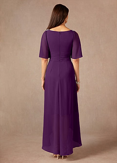 Azazie Pascual Abiti per la Madre della Sposa Abito A-Line in Chiffon Plissettato Uva image4
