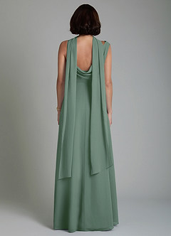 Azazie True Bridesmaid Dresses Eucalyptus A-Line Pleated Chiffon Dress image8