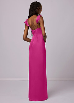 Barbie ♥ Azazie Bridesmaid Dresses Fuchsia Sheath Stretch Satin Dress image3