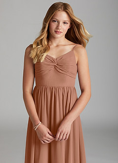 Azazie Zeya Junior Bronzer A-Line Chiffon Dress image6