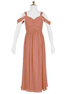 Azazie Lianne Junior MAI TAI A-Line Off the Shoulder Chiffon Dress image2
