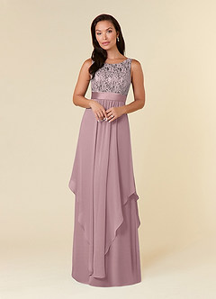 Azazie Xella Mother of the Bride Dresses Dusty Rose A-Line Lace Chiffon Dress image1