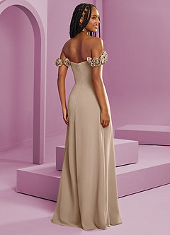 Barbie ♥ Azazie Bridesmaid Dresses Taupe A-Line Off the Shoulder Chiffon Convertible Dress image9