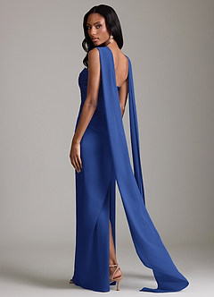 Azazie Sonora Vestidos de damas de honor Vestido de Azul Real de Satén Elástico de Corte Recto con Sin tirantes image2