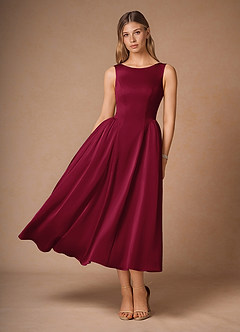 Vestido Merlot Midi Casey