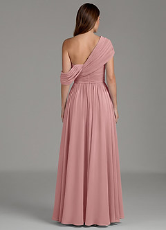 Azazie Nyah Bridesmaid Dresses Dusty Rose A-Line Off the Shoulder Chiffon Dress image2