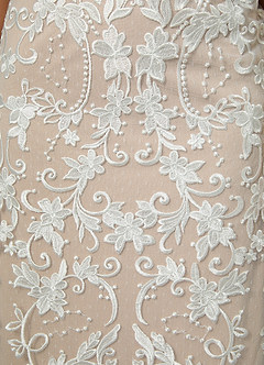 Azazie Devonna Wedding Dresses Diamond White Champagne Sheath V-Neck Sequins Lace Dress image10