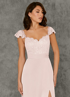 Azazie Jina Final Sale Agave A-Line Lace Dress image1