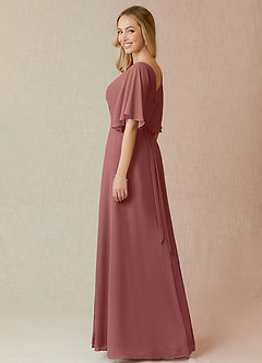 Azazie Cierra Bridesmaid Dresses Amethyst A-Line V-Neck Chiffon Dress image5