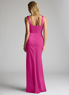 Azazie Elida Brudtärnklänningar Klänning av Tubklänning i Stretch Satin Plisserad Fuchsia image4