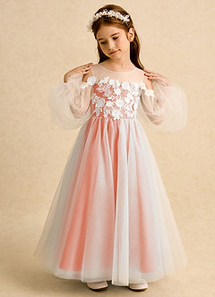 Azazie Zimi vestidos de niña de las flores Vestido de Atardecer de Tul de Princesa con Escote de Corazón image3