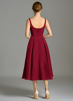 Azazie Amalie Abiti da Damigella Abito A-Line in Chiffon Plissettato Borgogna image2