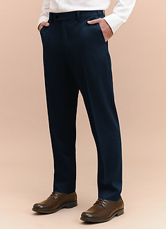 front William Navy Blue Comfort Blend Dress Pants