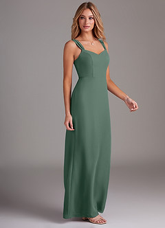 Azazie Denice Brautjungfernkleider Etui Gefaltet Chiffon Kleid Seemoos image5