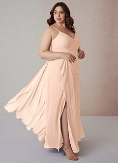 Azazie Emerald Bridesmaid Dresses English Rose A-Line Ruffled Chiffon Dress image16