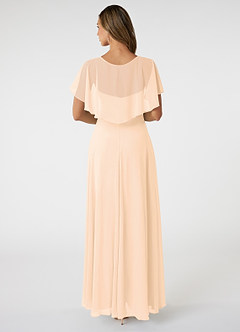 Azazie Jamie Bridesmaid Dresses Pearl Pink A-Line Chiffon Dress image2