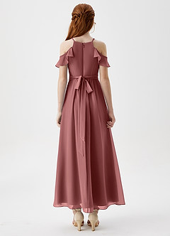 Azazie Chaya Junior Amethyst A-Line Off the Shoulder Chiffon Dress image2