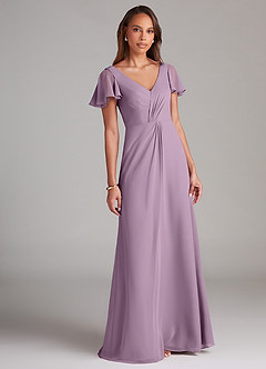 Azazie Soren Bridesmaid Dresses Wisteria A-Line Ruched Chiffon Dress image1