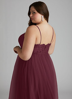 Azazie Roni Bridesmaid Dresses Cabernet A-Line Sweetheart Neckline Tulle Convertible Dress image8