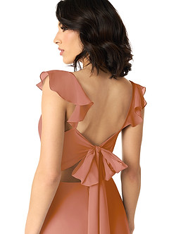 Azazie Everett Bridesmaid Dresses MAI TAI A-Line V-neck Ruched Chiffon Dress image5