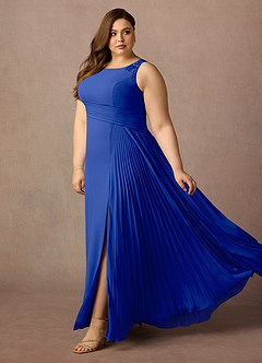 Azazie Galvan Mother of the Bride Dresses Royal Blue A-Line Sequins Chiffon Dress image8