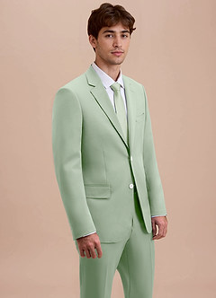 front Ethan Dusty Sage Refined Weave Suit Jacket