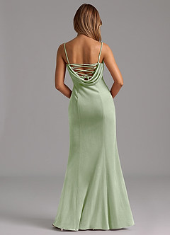 Azazie Karryn Bridesmaid Dresses Dusty Sage Mermaid Corset Velvet Dress image5