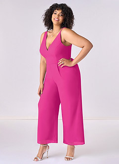 Barbie ♥ Azazie Bridesmaid Dresses Barbie Pink Chiffon Jumpsuit image8