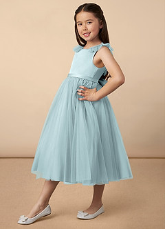 Azazie Dolly Final Sale Mist A-Line Bow Tulle Dress image2