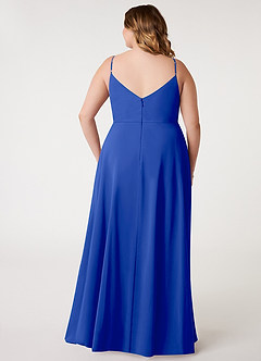 Azazie Daenerys Bridesmaid Dresses Royal Blue A-Line Cowl Chiffon Dress image9