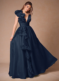Vesper Navy Ball Gown Prom Dress image5