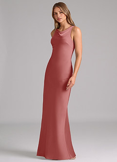 Azazie Allettie Bridesmaid Dresses Antique Rose Mermaid Stretch Satin Dress image4